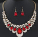 Wholesale Metal Flash Rhinestone Alloy Gemstone Necklace Earrings Set JDC-NE-Chuangj001 Necklaces 创爵 red Wholesale Jewelry JoyasDeChina Joyas De China