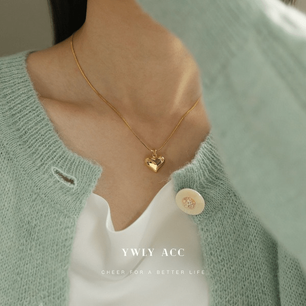 Wholesale Metal Glossy Love Necklace JDC-NE-YWLY017 necklaces 丽轶 Wholesale Jewelry JoyasDeChina Joyas De China