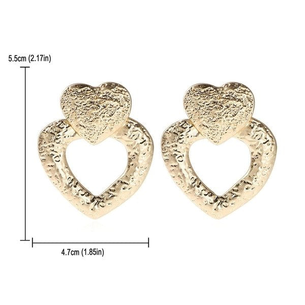 Wholesale metal heart-shaped earrings JDC-ES-JQ-011 Earrings 佳琪 Wholesale Jewelry JoyasDeChina Joyas De China
