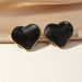 Wholesale metal heart shaped earrings JDC-ES-NZ062 Earrings 奈珠 EZ4000heise Wholesale Jewelry JoyasDeChina Joyas De China