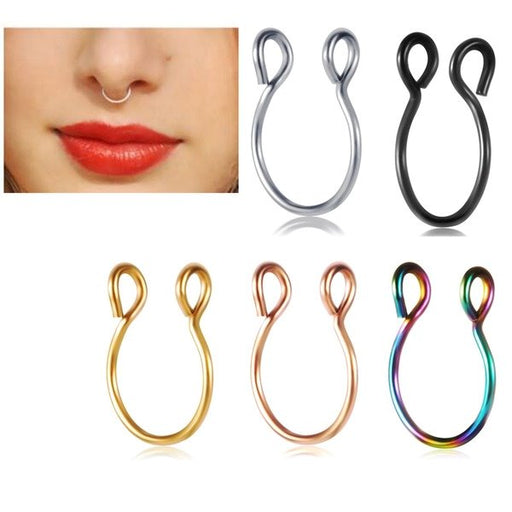 Wholesale metal no piercing nose ring JDC-NS-Fanp008 Piercings 梵佩 Wholesale Jewelry JoyasDeChina Joyas De China