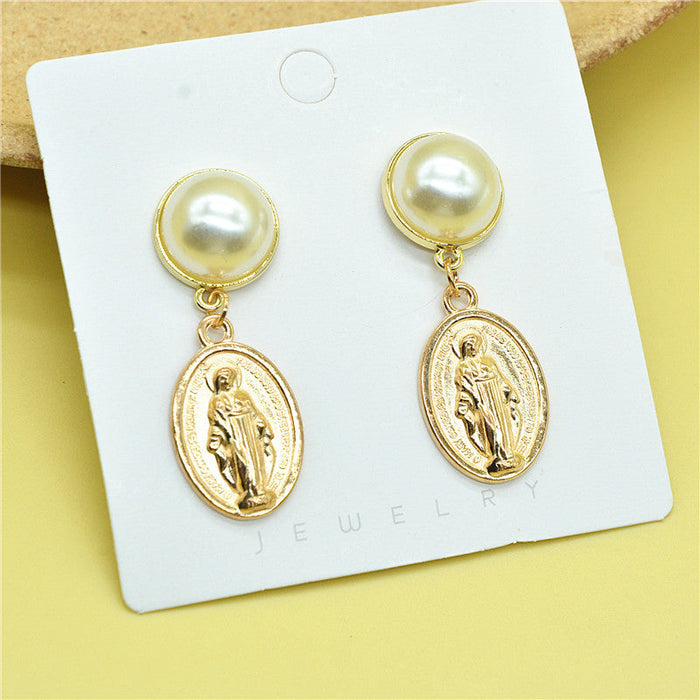 Wholesale Metal Pearl Earrings JDC-ES-XC318 Earrings 夏晨 gold Wholesale Jewelry JoyasDeChina Joyas De China