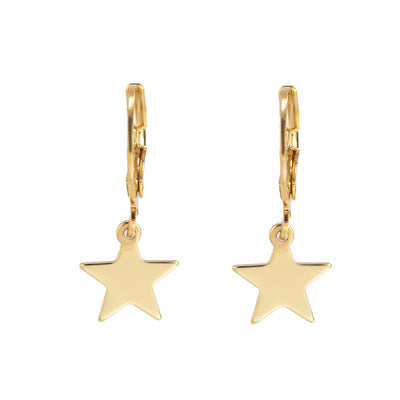 Wholesale Metal Pentagram Earrings JDC-ES-XC329 Earrings 夏晨 gold Wholesale Jewelry JoyasDeChina Joyas De China