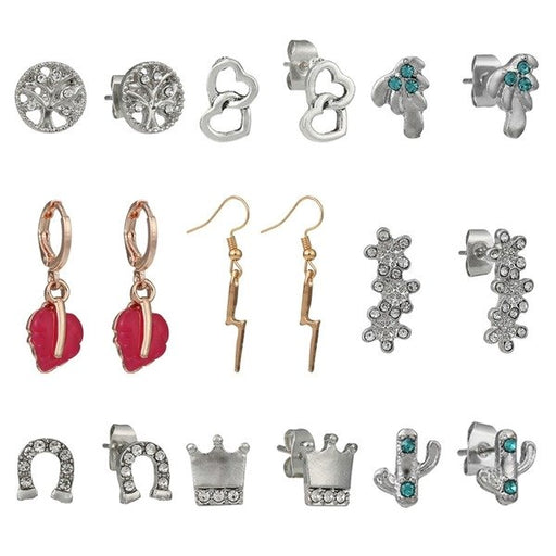 Wholesale Metal pink Rhinestone crown Earrings JDC-ES-xingl005 Earrings 星鸾 Wholesale Jewelry JoyasDeChina Joyas De China