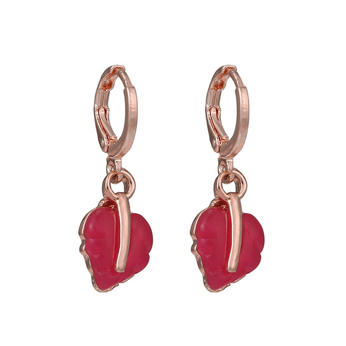Wholesale Metal pink Rhinestone crown Earrings JDC-ES-xingl005 Earrings 星鸾 E02 Wholesale Jewelry JoyasDeChina Joyas De China