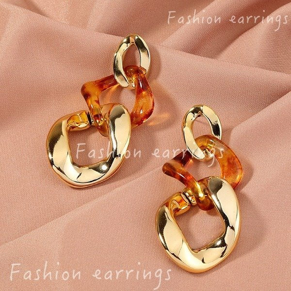 Wholesale Metal resin Earrings JDC-ES-NM016 Earrings 诺铭 Wholesale Jewelry JoyasDeChina Joyas De China