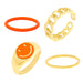 Wholesale metal spray paint chain rings set JDC-RS-JQ001 Rings JoyasDeChina orange Wholesale Jewelry JoyasDeChina Joyas De China