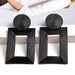 Wholesale Metal Square Earrings JDC-ES-SK037 Earrings 深刻 Black Wholesale Jewelry JoyasDeChina Joyas De China