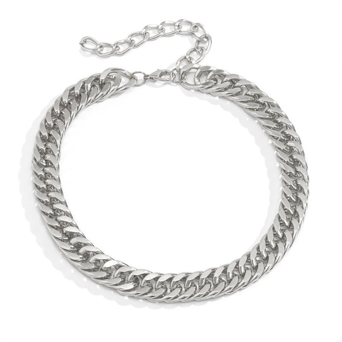 Wholesale metal twist clasp thick chain necklace JDC-NE-XC201 NECKLACE JoyasDeChina golden Wholesale Jewelry JoyasDeChina Joyas De China