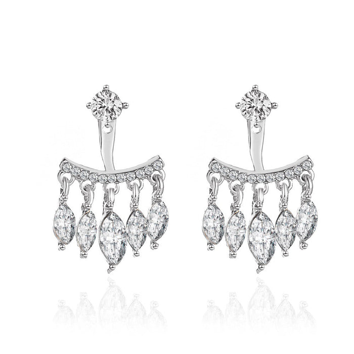 Wholesale metal zircon tassel earrings JDC-ES-A076 Earrings 妙雅 2 Wholesale Jewelry JoyasDeChina Joyas De China
