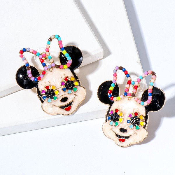 Wholesale Mickey Mouse Minnie new diamond earrings JDC-ES-JJ308 Earrings JoyasDeChina Wholesale Jewelry JoyasDeChina Joyas De China