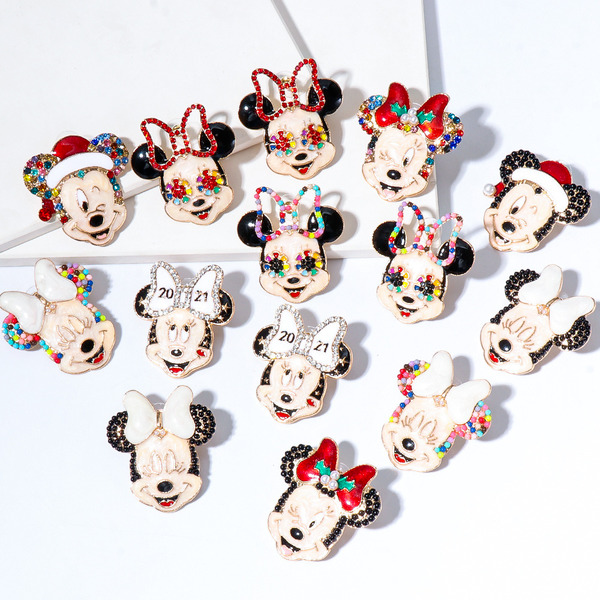 Wholesale Mickey Mouse Minnie new diamond earrings JDC-ES-JJ308 Earrings JoyasDeChina Wholesale Jewelry JoyasDeChina Joyas De China