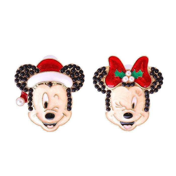 Wholesale Mickey Mouse Minnie new diamond earrings JDC-ES-JJ308 Earrings JoyasDeChina Couple black Mickey Wholesale Jewelry JoyasDeChina Joyas De China