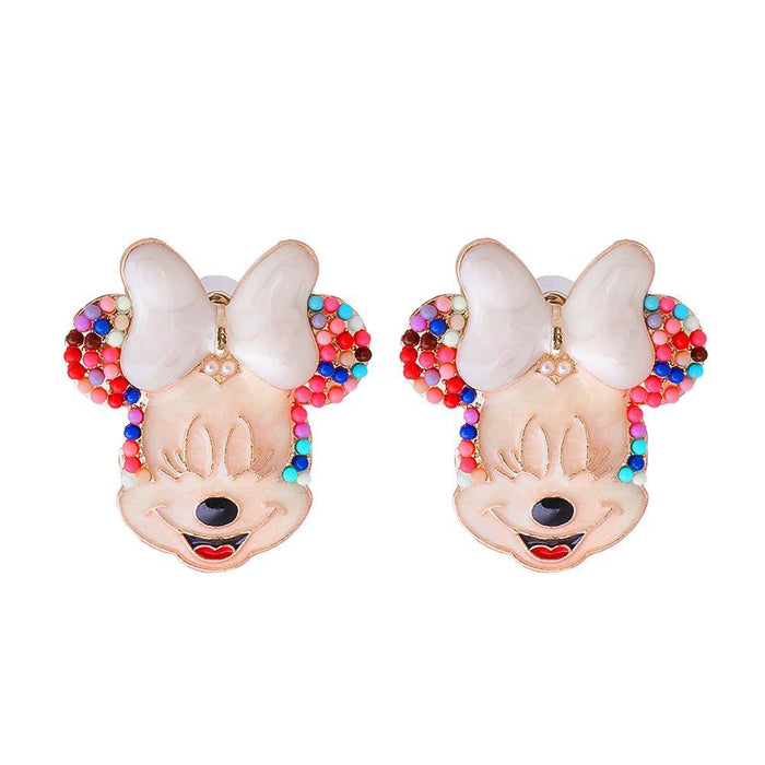 Wholesale Mickey Mouse Minnie new diamond earrings JDC-ES-JJ308 Earrings JoyasDeChina White butterfly color Mickey Wholesale Jewelry JoyasDeChina Joyas De China