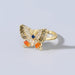 Wholesale micro-inlaid rhinestone butterfly copper rings JDC-RS-JL155 Rings JoyasDeChina orange Wholesale Jewelry JoyasDeChina Joyas De China