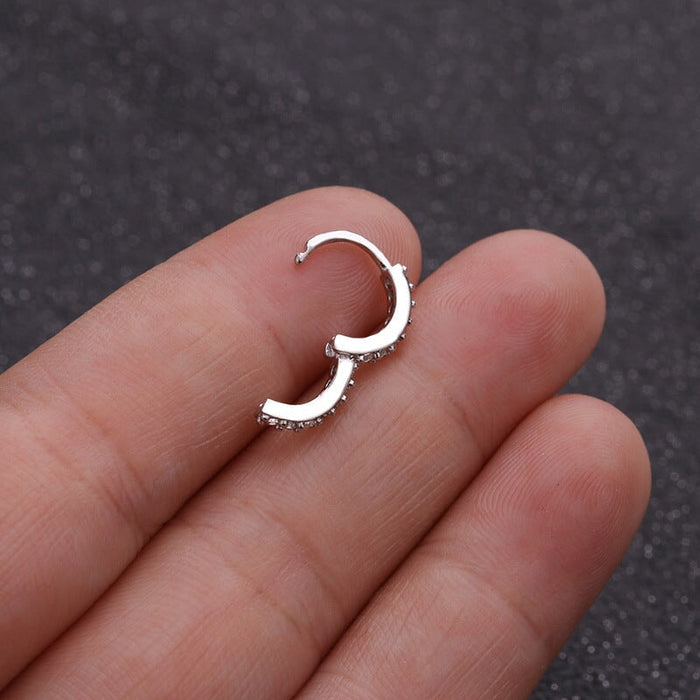 Wholesale micro-inlaid round stud earring puncture MOQ≥2 JDC-ES-Henst004 Piercings 亨森 Wholesale Jewelry JoyasDeChina Joyas De China