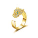 Wholesale micro inlaid zircon leopard head ring JDC-RS-BLX078 Rings 宝来兴 18K gold open Wholesale Jewelry JoyasDeChina Joyas De China