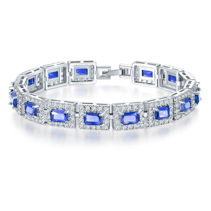 Wholesale micro-zircon bracelet MOQ≥2 JDC-BT-Kas008 Bracelet 卡诗 Blue diamond 18cm MOQ2 Wholesale Jewelry JoyasDeChina Joyas De China