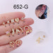 Wholesale micro-zircon stainless steel thin rod piercing stud earrings MOQ≥2 JDC-ES-Henst006 Piercings 亨森 Gold 1# Wholesale Jewelry JoyasDeChina Joyas De China
