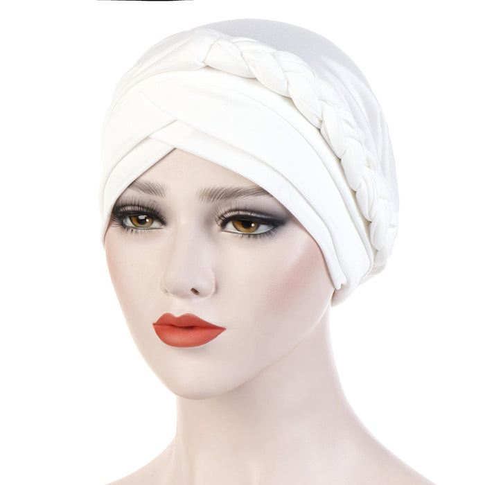 Wholesale milk silk solid color turban hat JDC-FH-QD011 Fashionhat 群德 white Wholesale Jewelry JoyasDeChina Joyas De China