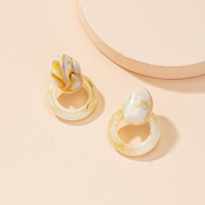 Wholesale Milky White Geometric Acrylic Earrings JDC-ES-AYN326 Earrings JoyasDeChina E2079-milk white Wholesale Jewelry JoyasDeChina Joyas De China