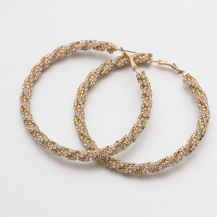 Wholesale Millet Beads Metal Big Circle Hoop Beaded Earrings JDC-ES-ZHONGW016 Earrings 众薇 Gold Wholesale Jewelry JoyasDeChina Joyas De China