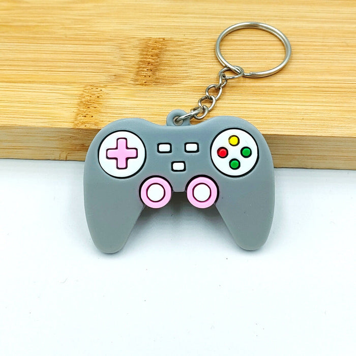 Wholesale Mini Gamepad Keyboard PVC Metal Cartoon Keychain JDC-KC-DY013 Keychains 帝雁 grey 5.5*4cm Wholesale Jewelry JoyasDeChina Joyas De China