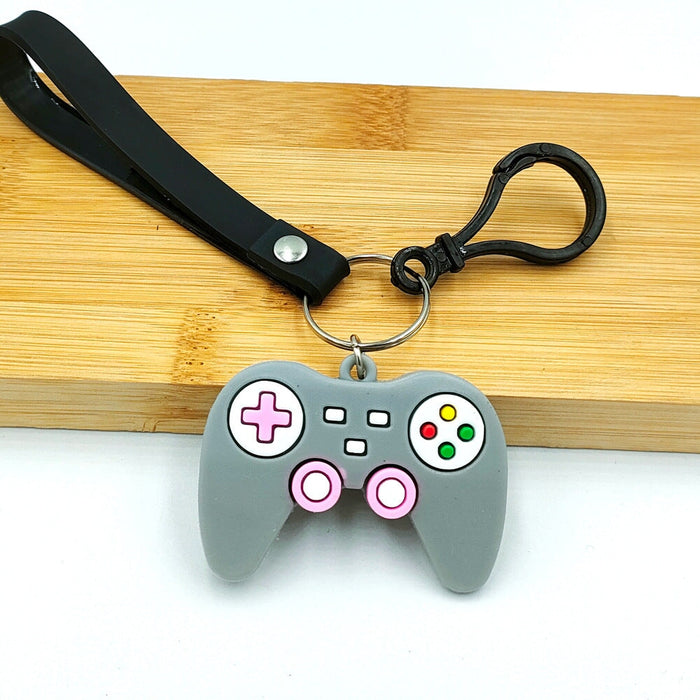 Wholesale Mini Gamepad Keyboard PVC Metal Cartoon Keychain JDC-KC-DY013 Keychains 帝雁 grey (silicone rope) 5.5*4cm Wholesale Jewelry JoyasDeChina Joyas De China