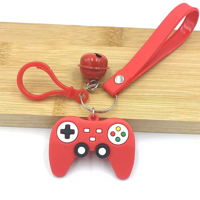 Wholesale Mini Gamepad Keyboard PVC Metal Cartoon Keychain JDC-KC-DY013 Keychains 帝雁 red (silicone rope) 5.5*4cm Wholesale Jewelry JoyasDeChina Joyas De China