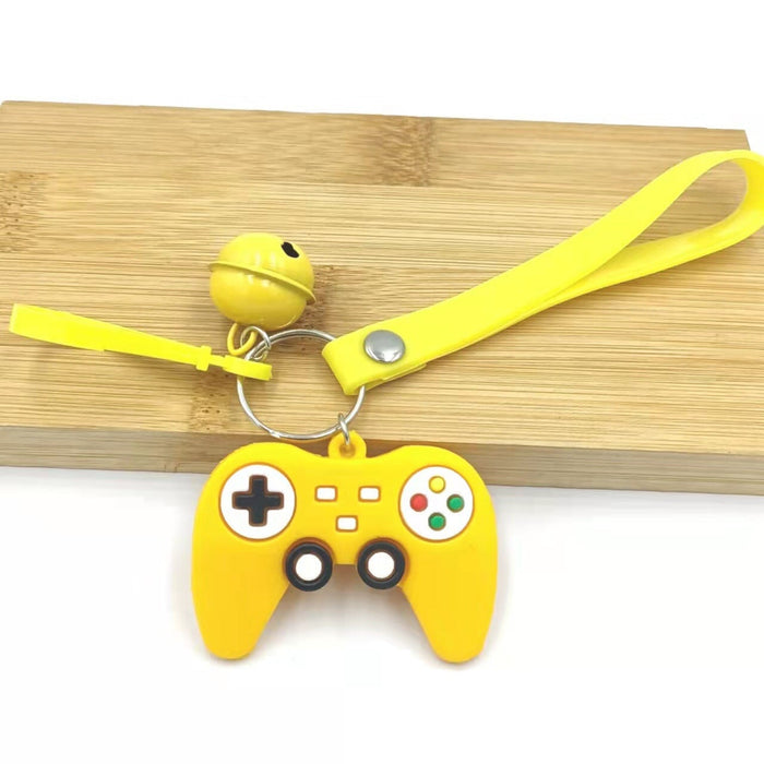 Wholesale Mini Gamepad Keyboard PVC Metal Cartoon Keychain JDC-KC-DY013 Keychains 帝雁 yellow (silicone rope) 5.5*4cm Wholesale Jewelry JoyasDeChina Joyas De China