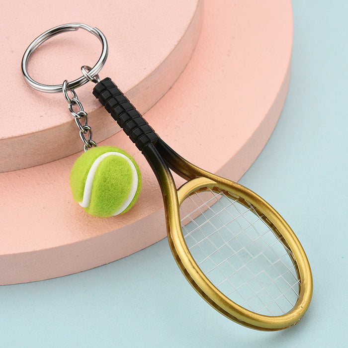 Wholesale Mini Tennis Racket CCB Metal Keychain JDC-KC-WS134 Keychains 围颂 gold OPP bag Wholesale Jewelry JoyasDeChina Joyas De China