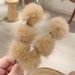 Wholesale mink hair ball braided hairpin JDC-HC-i381 Hair Clips 溪南 3#khaki one pair Wholesale Jewelry JoyasDeChina Joyas De China
