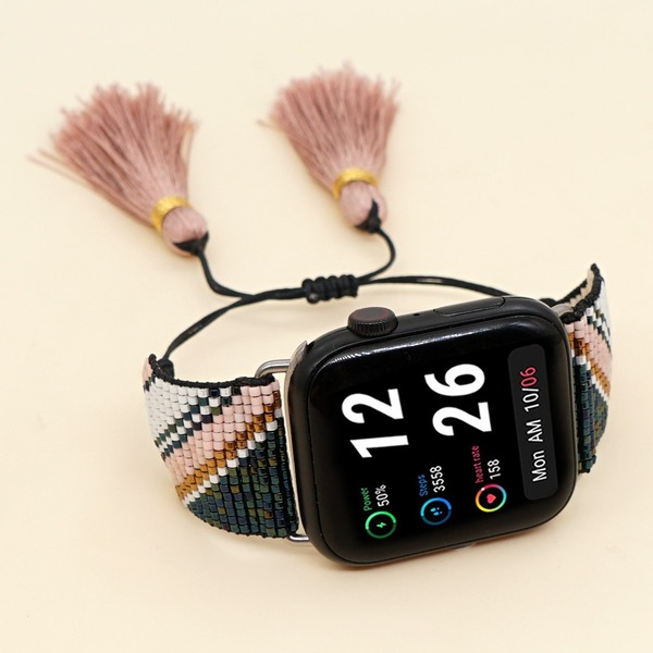 Wholesale miyuki rice bead braided watch band Apple Watch1-7th generation JDC-WD-GBH001 Watch Band 怪我咯 Wholesale Jewelry JoyasDeChina Joyas De China