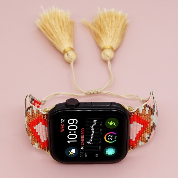 Wholesale miyuki rice bead braided watch band Apple Watch1-7th generation JDC-WD-GBH002 Watch Band 怪我咯 Wholesale Jewelry JoyasDeChina Joyas De China
