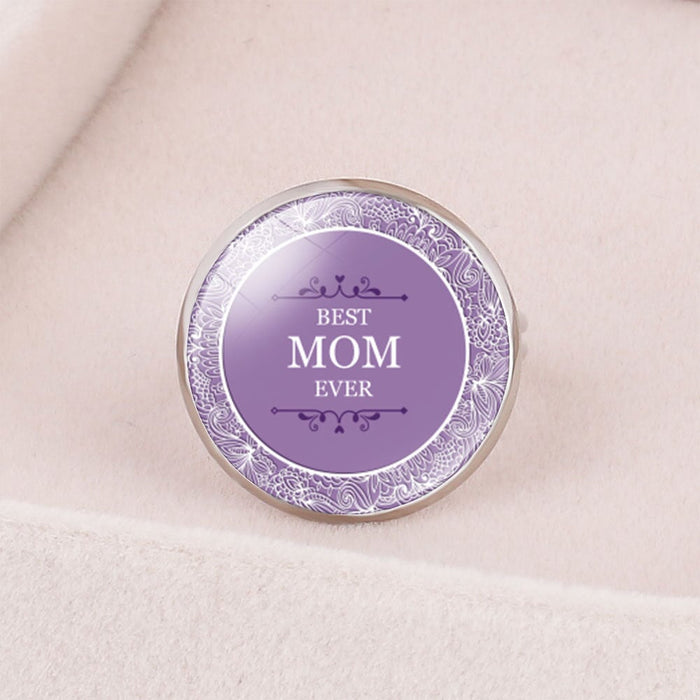 Wholesale MOM Heart Shape Mother's Day Gift Iron Glass Ring JDC-RS-NingX001 Rings 柠祥 Wholesale Jewelry JoyasDeChina Joyas De China