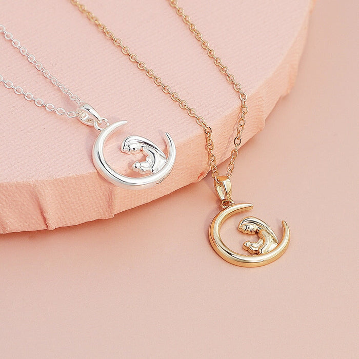 Wholesale moon drop oil Necklace Mother's Day gift JDC-NE-Mail016 Necklaces 麦伦 Wholesale Jewelry JoyasDeChina Joyas De China