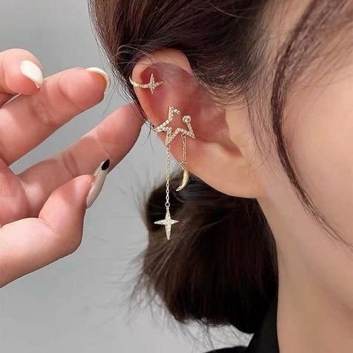 Wholesale moon gold alloy earrings JDC-ES-BY-036 Earrings 宝钰 Wholesale Jewelry JoyasDeChina Joyas De China