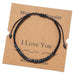 Wholesale Morse Code Black Iron Stone Beaded Braided Bracelet JDC-BT-ZhuJ002 Bracelet 诛积 Wholesale Jewelry JoyasDeChina Joyas De China
