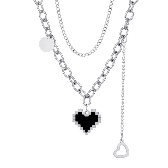 Wholesale Mosaic Love Heart Alloy Necklaces JDC-NE-A097 Necklaces 妙雅 1 Wholesale Jewelry JoyasDeChina Joyas De China