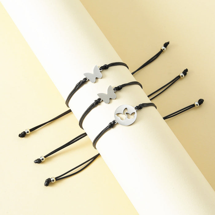 Wholesale Mother's Day card stainless steel cutout butterfly knit bracelet JDC-BT-LanT003 Bracelet 阆天 Wholesale Jewelry JoyasDeChina Joyas De China