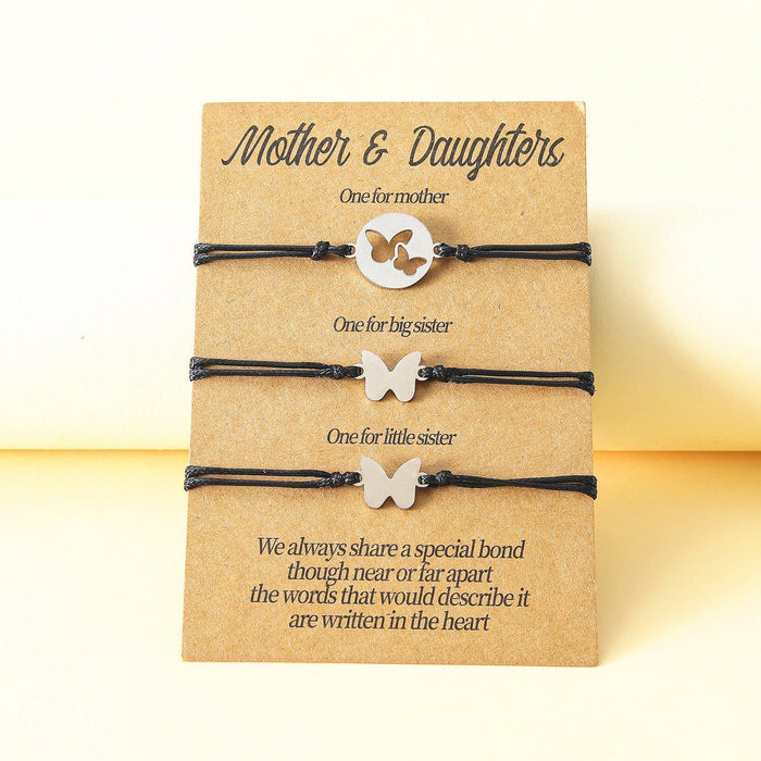 Wholesale Mother's Day card stainless steel cutout butterfly knit bracelet JDC-BT-LanT003 Bracelet 阆天 Wholesale Jewelry JoyasDeChina Joyas De China