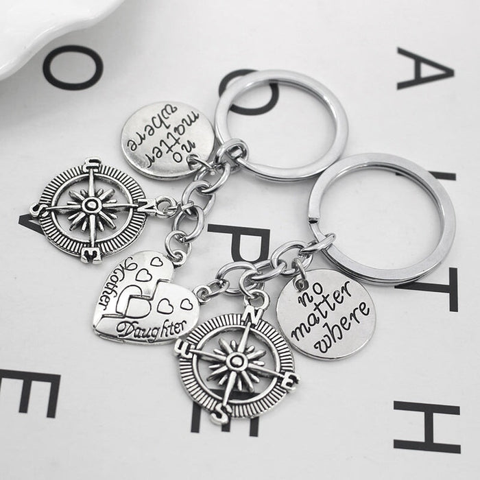 Wholesale Mother's Day Compass Alloy Keychain JDC-KC-TianG018 Keychains 天高 Wholesale Jewelry JoyasDeChina Joyas De China