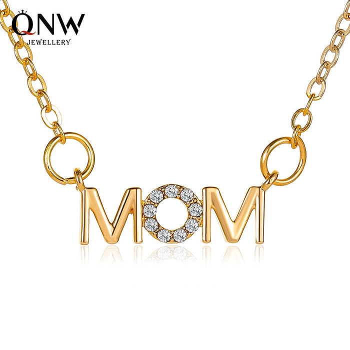 Wholesale mother's day English letter clavicle copper necklaces JDC-NE-D011 Necklaces 晴雯 Wholesale Jewelry JoyasDeChina Joyas De China