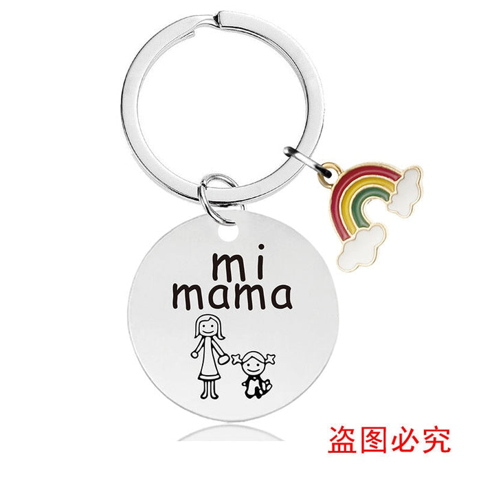 Wholesale Mother's Day Gift Rainbow Electroplated Metal Keychain JDC-KC-GangGu004 Keychains 钢古 Wholesale Jewelry JoyasDeChina Joyas De China