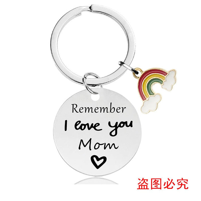 Wholesale Mother's Day Gift Rainbow Electroplated Metal Keychain JDC-KC-GangGu004 Keychains 钢古 Wholesale Jewelry JoyasDeChina Joyas De China