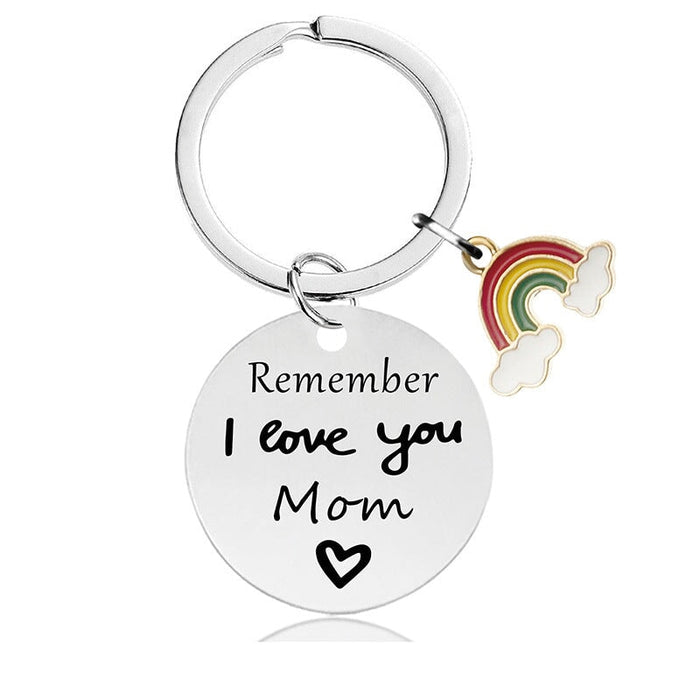 Wholesale Mother's Day Gift Rainbow Electroplated Metal Keychain JDC-KC-GangGu004 Keychains 钢古 Wholesale Jewelry JoyasDeChina Joyas De China