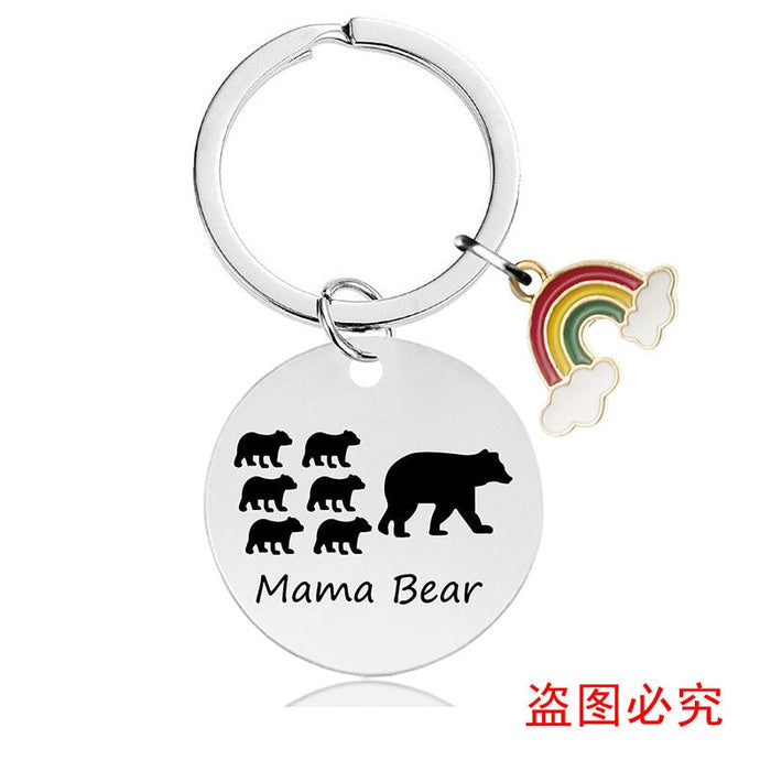 Wholesale Mother's Day Gift Rainbow Electroplated Metal Keychain JDC-KC-GangGu004 Keychains 钢古 Wholesale Jewelry JoyasDeChina Joyas De China