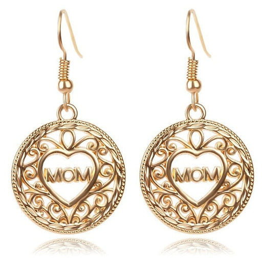Wholesale Mother's Day Heart Zinc Alloy Letter MOM Earrings MOQ≥2 JDC-ES-ZJ001 Earrings 志嘉 Wholesale Jewelry JoyasDeChina Joyas De China