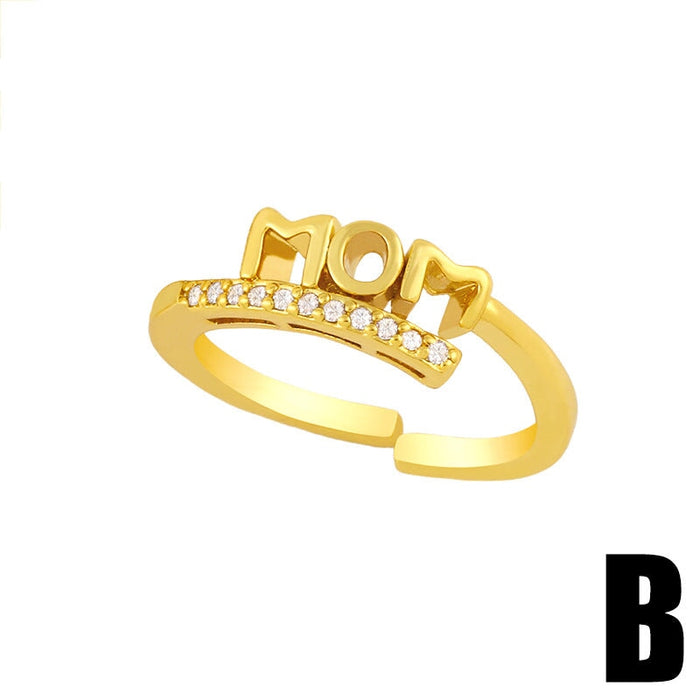 Wholesale Mother's Day Letter Love Multi-Layer Opening Ring JDC-RS-AOS004 Rings 翱昇 B Opening adjustable Wholesale Jewelry JoyasDeChina Joyas De China