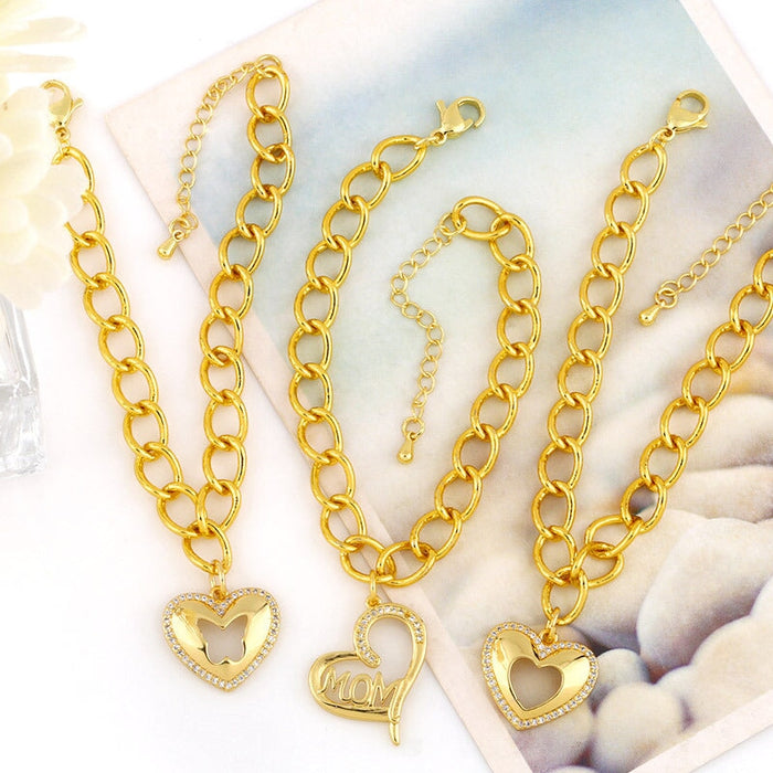 Wholesale Mother's Day peach letter copper bracelet JDC-BT-AOS001 Bracelet 翱昇 Wholesale Jewelry JoyasDeChina Joyas De China